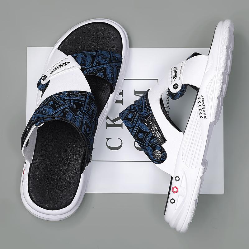 Sandales Décontractées pour Hommes Été Nouveau Respirant Semelle Souple Confort Chaussures de Plage Mode Pantoufles Double Usage Sandales à Semelle Épaisse Antidérapantes