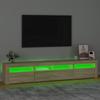 VidaXL TV Stand with LED Lights Entertainment Center Storage Media Console Living Room Furniture Home 3152732