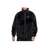 Nike Sportswear Swoosh FW22 Faux Fur Mink Velour Collar Zip Jacket Men Outerwear Black DH6685-011