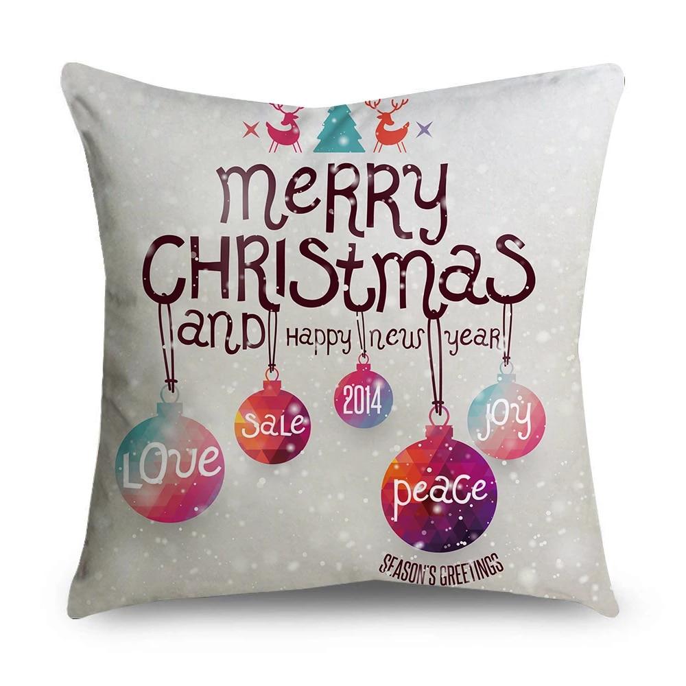 Christmas Pillowcase Animal Moose Sleigh Wreath Santa Claus Snowman Christmas Decoration Office Sofa Bed Car Throw Pillowcase