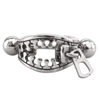 Körperpiercing 18G 16G 14G Reißverschluss-Motiv Schildpiercing Knorpelpiercing Hypoallergen 18G Silber [ROQUE] (Einzeln verkauft)