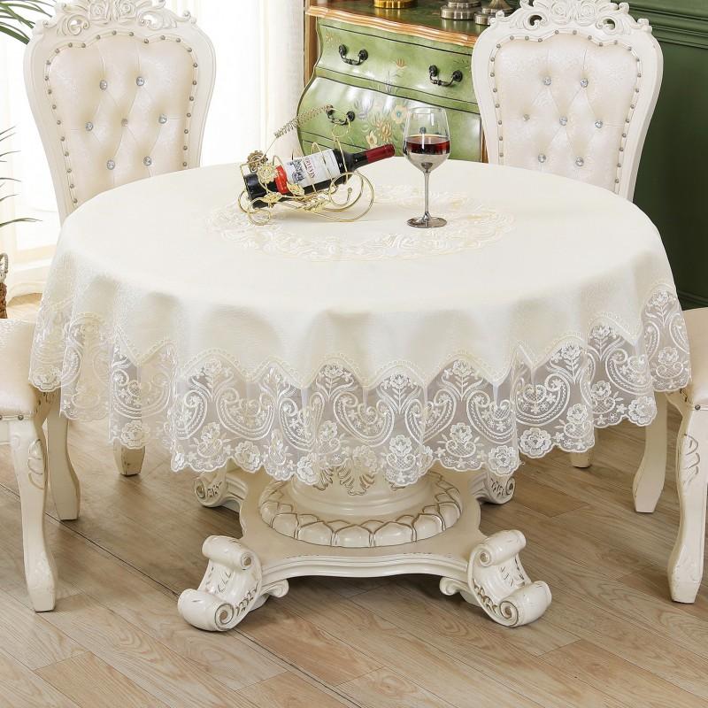 Nordic Style Round Lace Tablecloth Premium Home Decor Coffee Tables Dustproof Stain Resistant