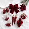 Série Rouge de Noël: Ornements Décoratifs, Figurines, Décorations de Scène et Accents de Nœuds