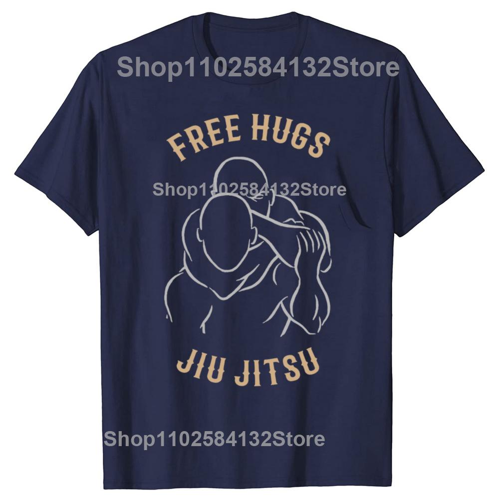 Jiu Jitsu Free Hugs O Neck Casual Men T-shirts 100% Cotton Youth T Shirt Funny Fighter Tshirt Judo Art Japan Style Tees