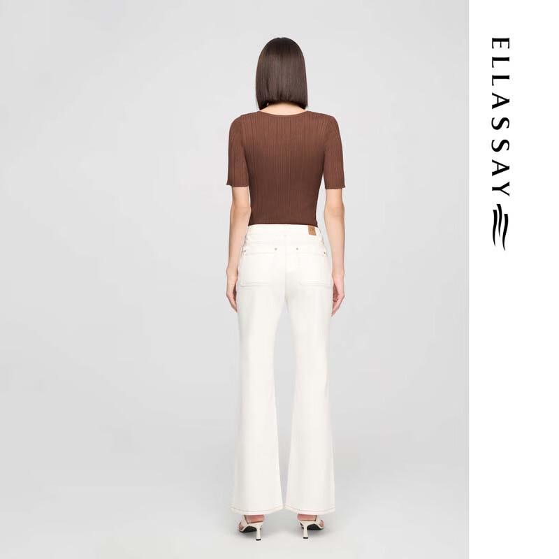 ELLASSAY Women's Slim Fit Hollow-Out Knit Top