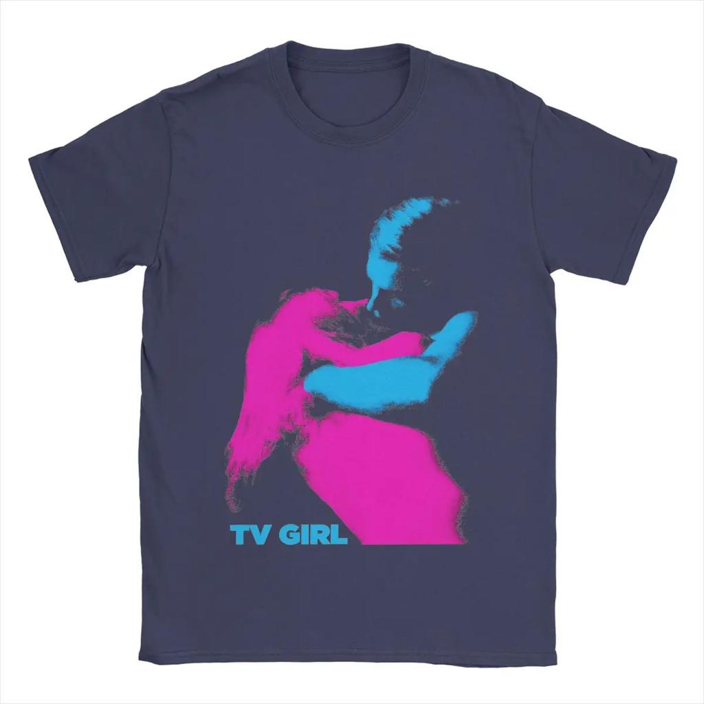 Tv Girl Band T Shirts Men's 100% Cotton Fashion for Male T-Shirt Round Collar Tee Shirt Short Sleeve Clothing Gift Idea