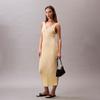 Calvin Klein French V-Neck Ribbed Knit Slip Dress Women Dresses Sunlight-Yellow 47C304G