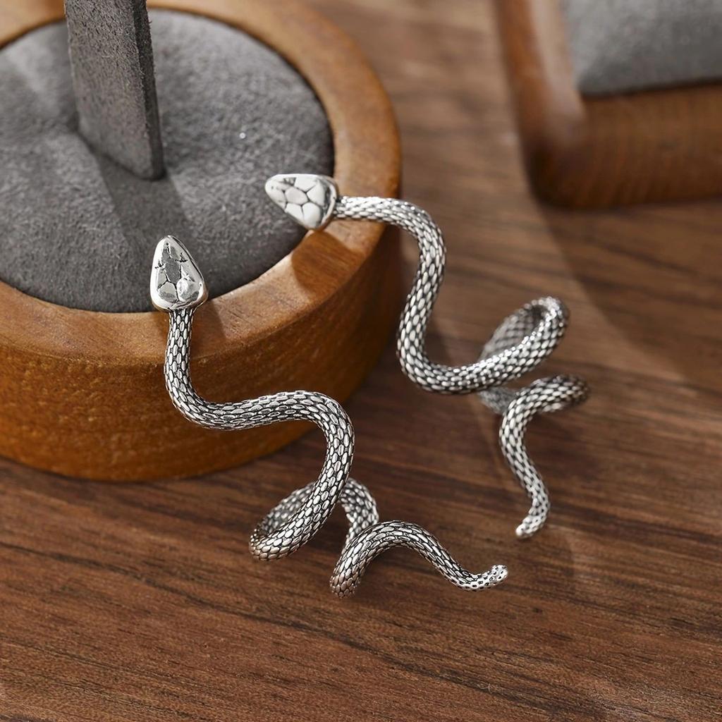 Elegant Snake Coil Earrings Hypoallergenically Alloy Jewelry for Women Unique Twist Design Serpents Ear Accessories
