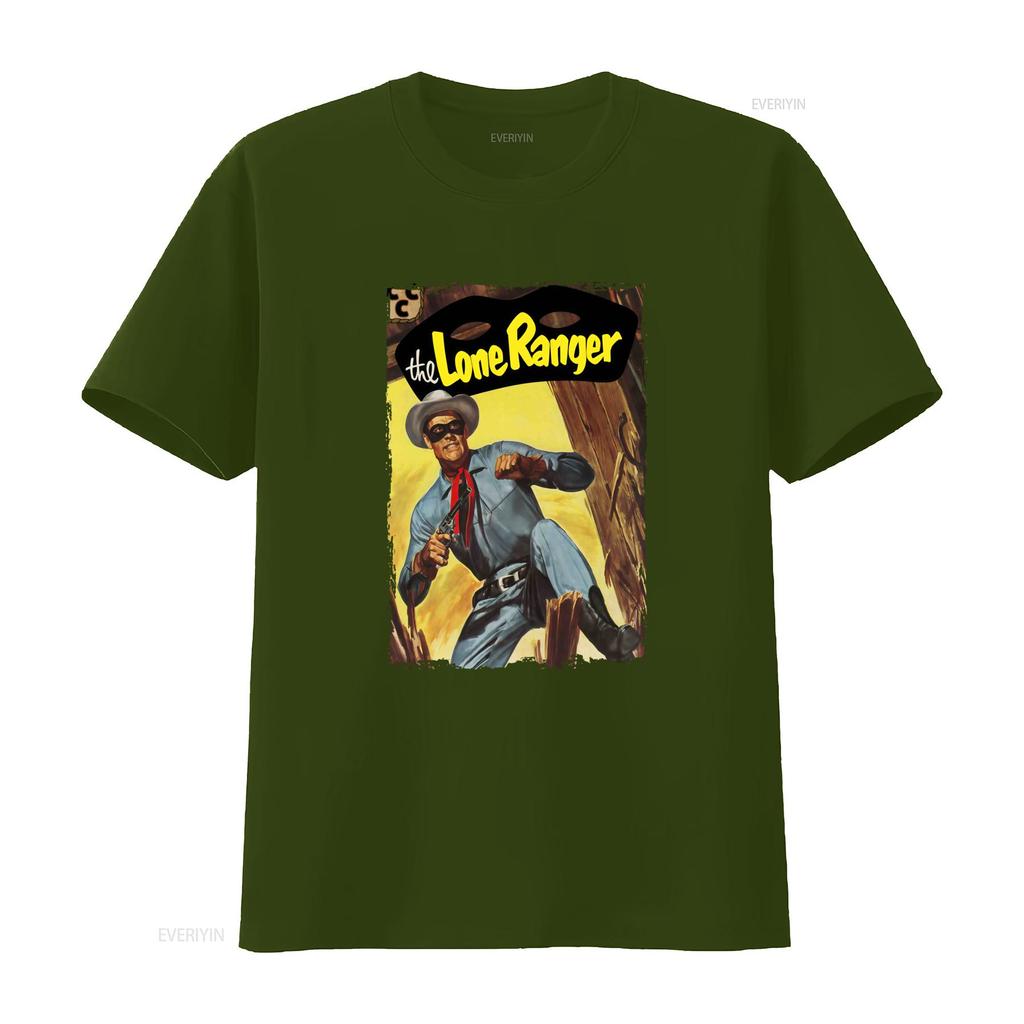 The Lone Ranger Retro Comic Book Cover T Shirt Classic Design For Western Fans Vintage Washed Homme Breathable Streetwear
