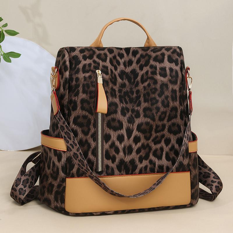 Rucksack mit Leopardenmuster Damen Reise Große Kapazität Diebstahlsicherer Rucksack