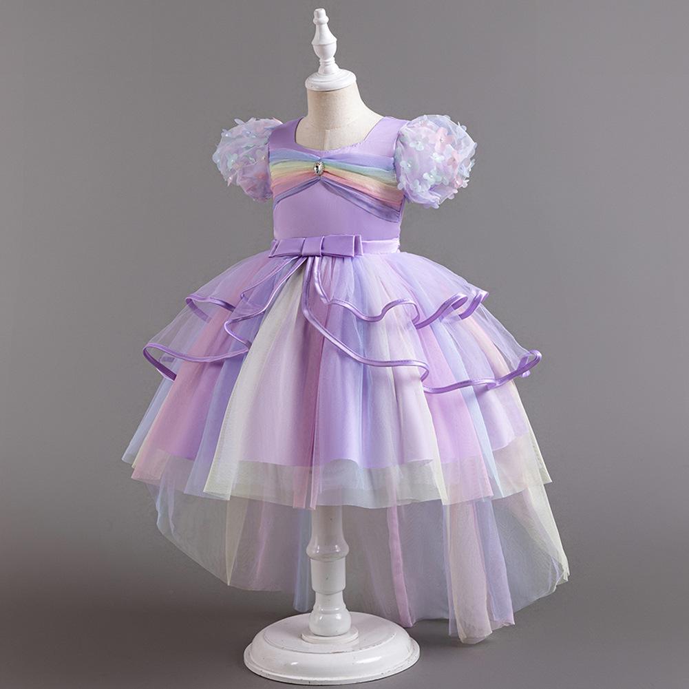 Children's Puffy Gown Dress Rainbow Mesh Tailored Cake Dress Girl's Performance Princess Dress 926 Little Girl's Favourite Dress Dresses