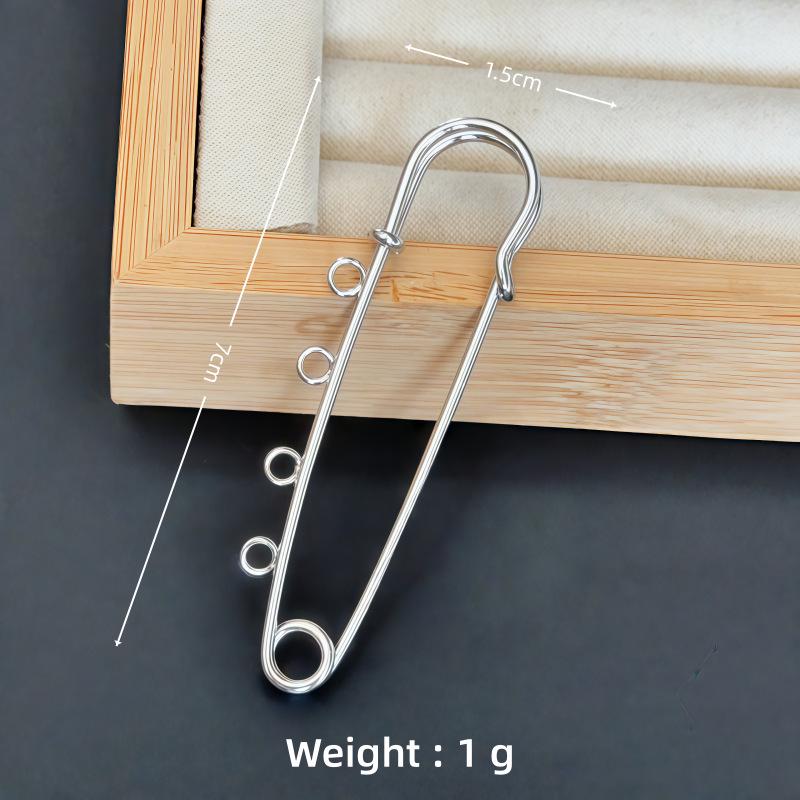 Colorfast Electroplated Safety Pin Brooch with Loop Holder for Sweaters and Pants