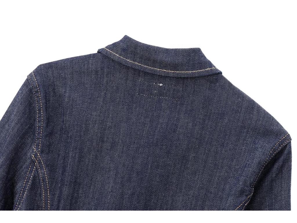 New European & American Style Women's Casual Denim Short Dress with Color-Blocked Lapel & Short Sleeves