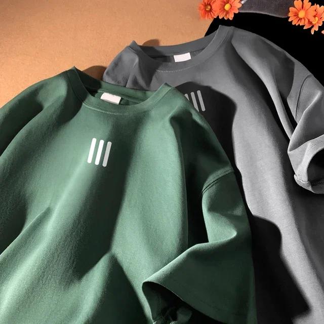 Herren Oversized T-Shirts Herren Baumwoll T-Shirt Weiß 3XL Lässige Sommerbekleidung Mode Print T-Shirts für Herren Neue Kleidung2024 Neu