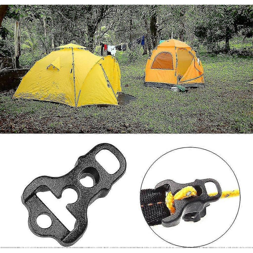 20pcs Camping Awning Tent Guyline Runner Guy Lines Stopper Cord Rope Tightener Tensioner Tent Hook Tent Hooks Plastic - Pjun