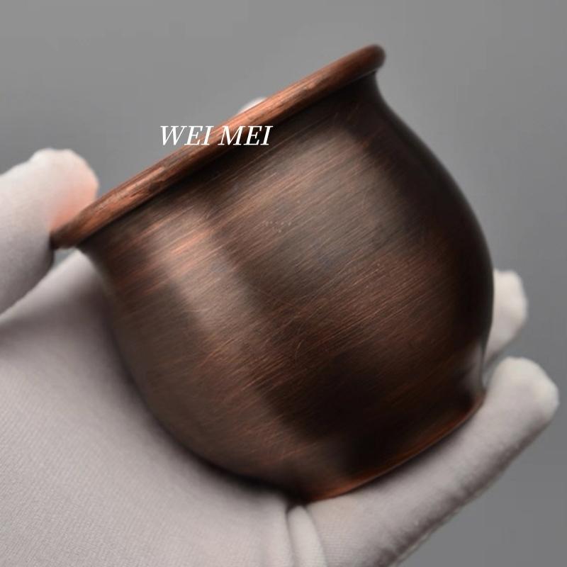 Small Vintage Pure Copper Tea Mug,Thickened 90 ml Unique Art Handcrafted Texture Coffee Cup,Friends Gifts Tea Cup Tableware