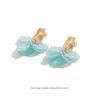 French Retro Blue Petal Ear Clips: Cracked Shell Design, Non-Piercing, Elegant & Fashionable.