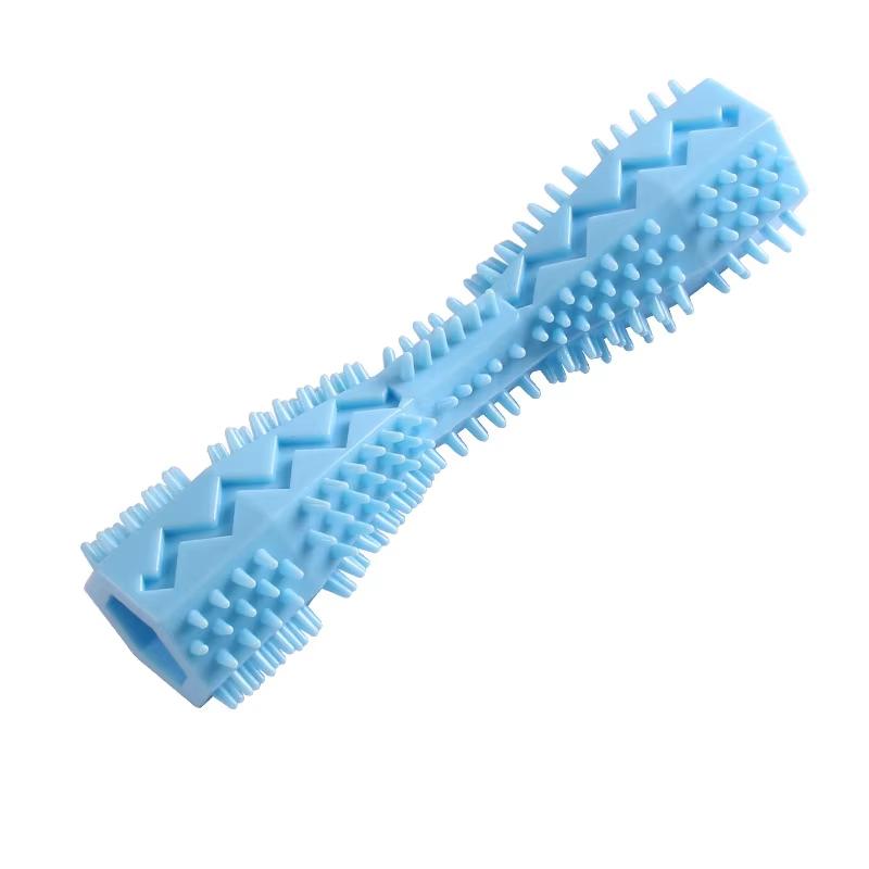 OUZEY Pet Toothbrush Molar Bite Resistant Dog Chew Toy Puppy Stick Soft Rubber Tooth Cleaning Interactive Food Leak Dog Toys