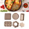 6pcs Bakeware Set Loose Bottom Carbon Steel Anti Stick Baking Pans Set for   Muffin Pizza