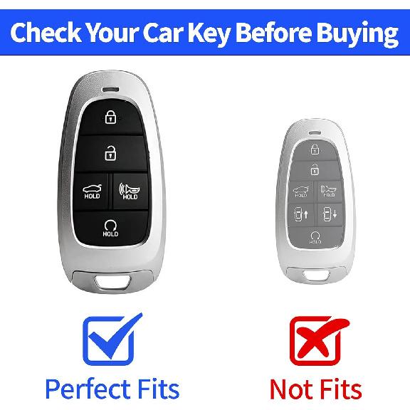 for Hyundai Key Fob Cover 5 Button Soft TPU with Leather Keychain 360 Degree Protection Car Key Case Shell Holder Fits for 2023 2022 2021 2020