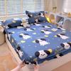 Cartoon Style Rabbit Fitted Sheet Set Skin-friendly Breathable Non-slip Bed Cover with 2 Pillowcases Bedding Set for Boys Girls