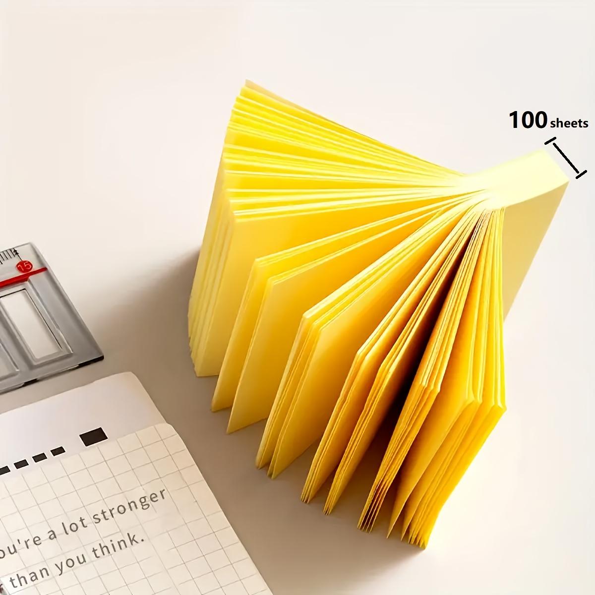 Клейкие заметки 76x76мм, 100 листов/блок, 8 блоков, Желтые самоклеящиеся заметки, Легко писать, для школы, дома, офиса