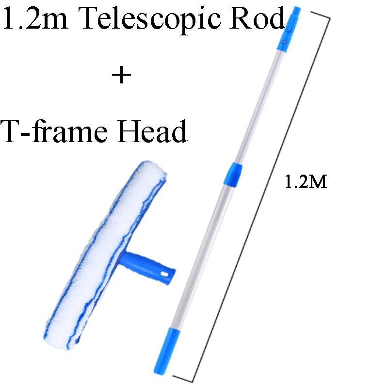 Glass Cleaner Multifunctional Durable Retractable Long Handle Microfiber Double-Sided Wiper Household Cleaning Tool Accessories