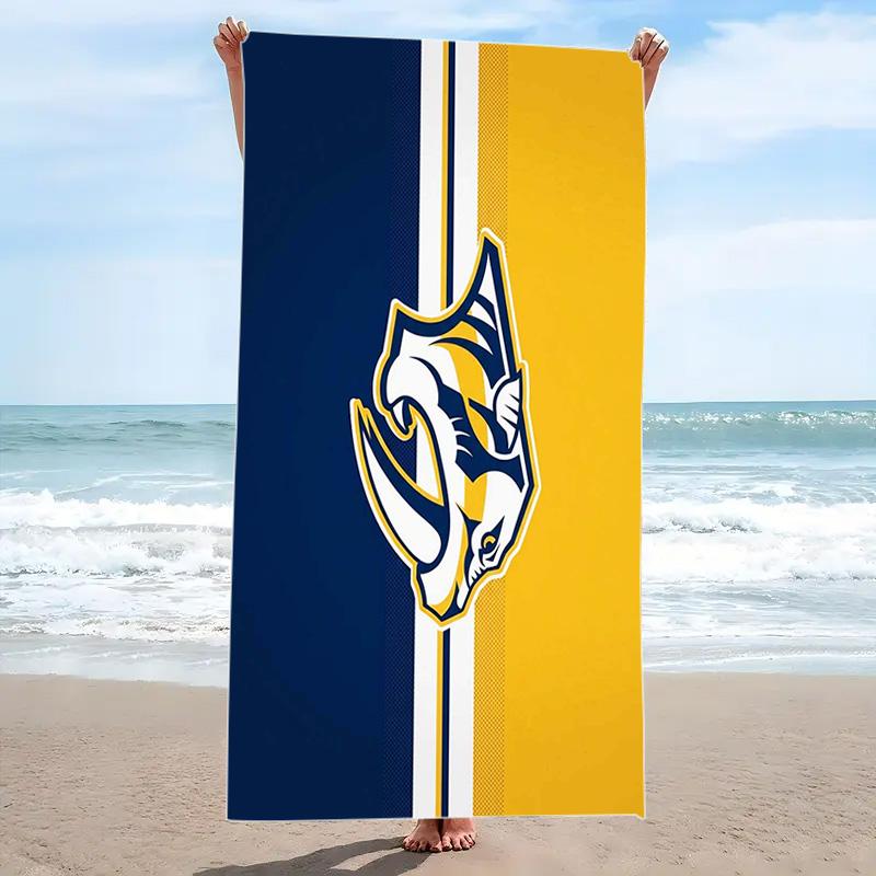 Nashville Predators Logo Print Beach Towel, Large Soft Quick Dry Towel for Beach Camping Swimming