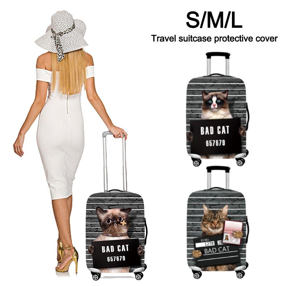 

Чехол для багажа с мультяшным котом, эластичный защитный рукав на тележке, защитный чехол для чемодана, дорожный чехол