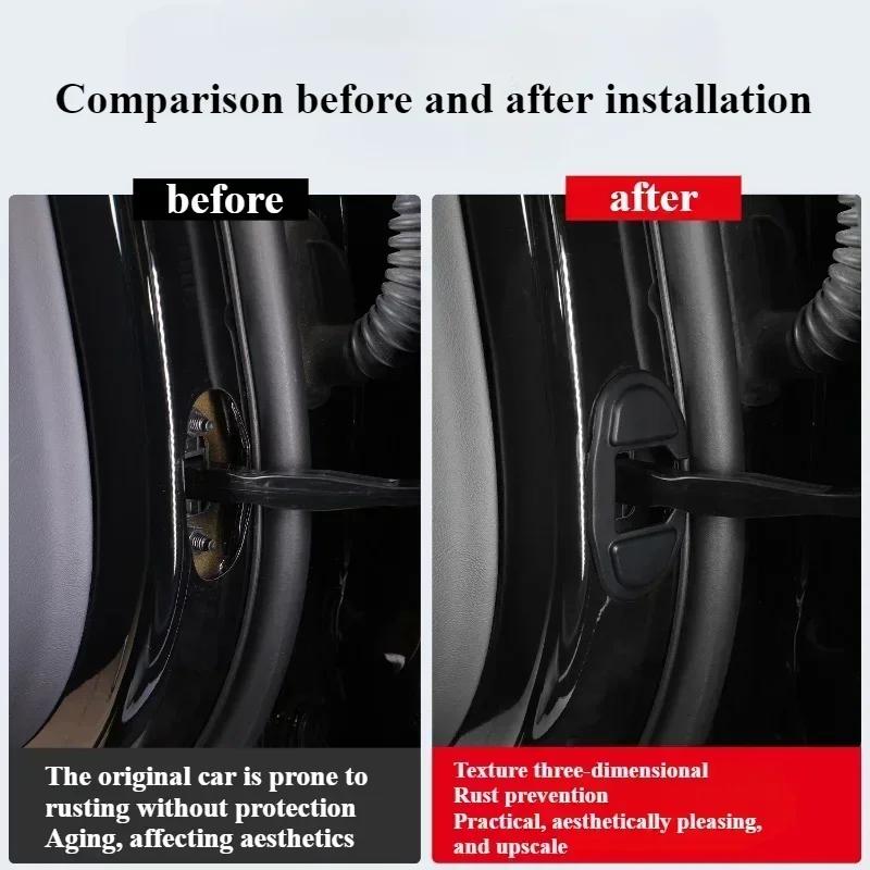 Back Door Lock Buckle Silicone Protective Cover for Tesla Model Y/3/3+ Highland 2025 ABS Shock Pads Mat Decor Car Accessories