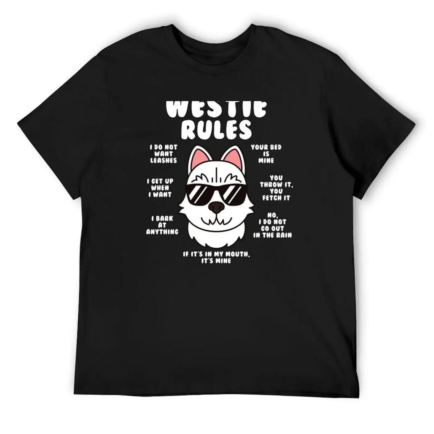 Westie Rules T-Shirt Funny t-shirt sublime cheap stuff mens t shirts S