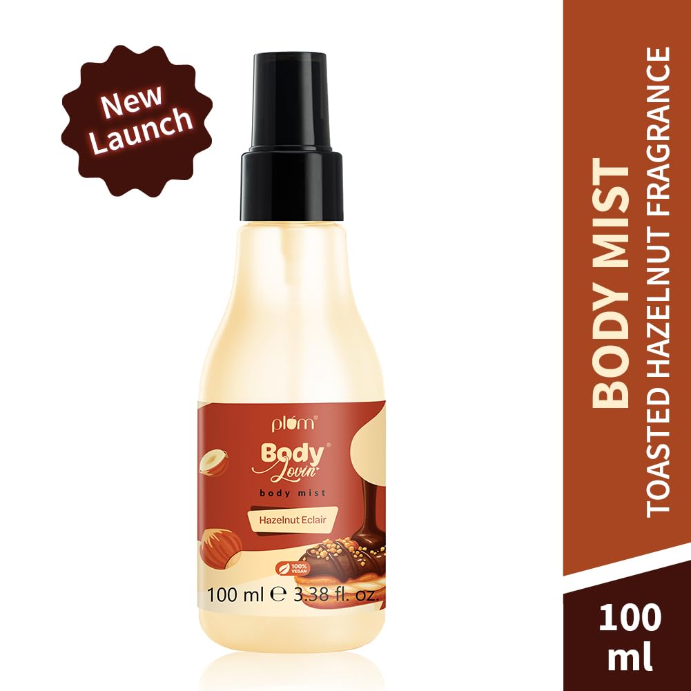 Plum Bodylovin' Hazelnut Eclair Body Mist 100ml Pack of 1 | Long-Lasting Sweet Chocolate Vanilla Fragrance