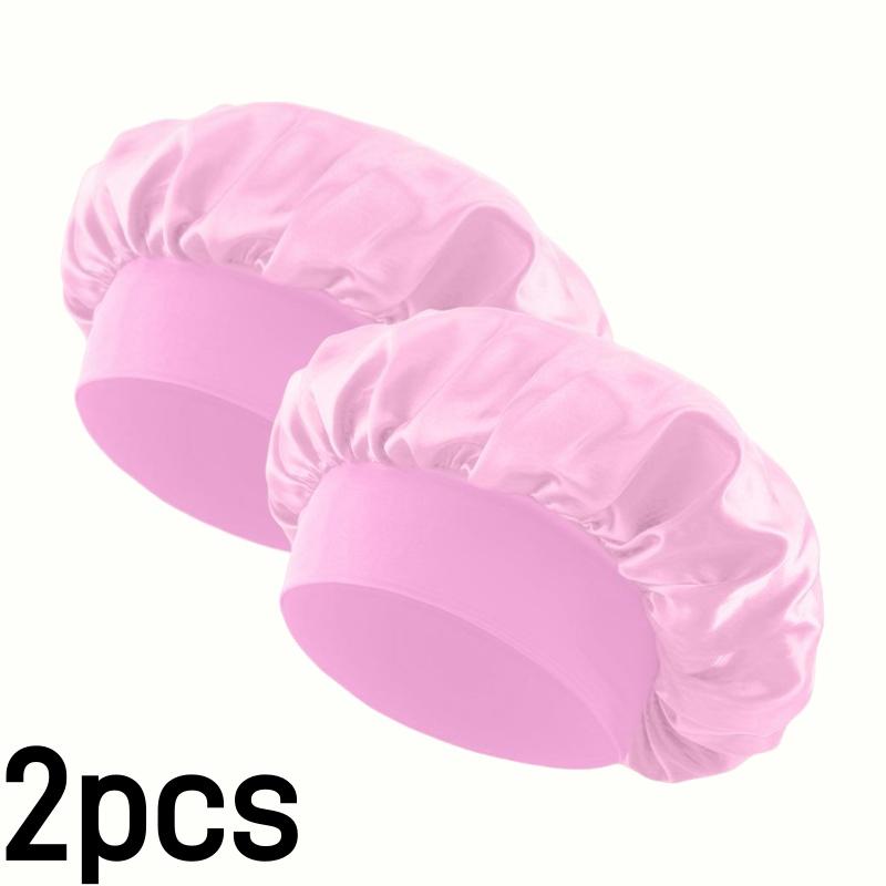 4pcs/set Luxurious Satin Hair Bonnets Multipurpose Wide Elastic Turban for Beauty Sleeping & Bath Shower for Women Hair Care Cap