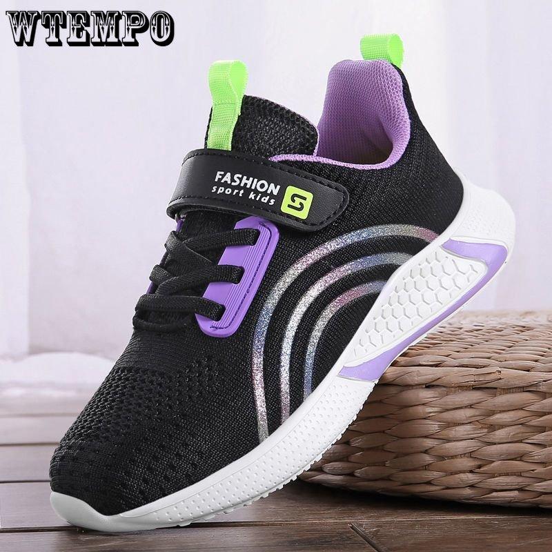 WTEMPO Girls' Summer Sneakers Thin Breathable Lightweight Mesh Sport Shoes Casual Slip Resistant Shoes Shock Absorbing Running Shoes