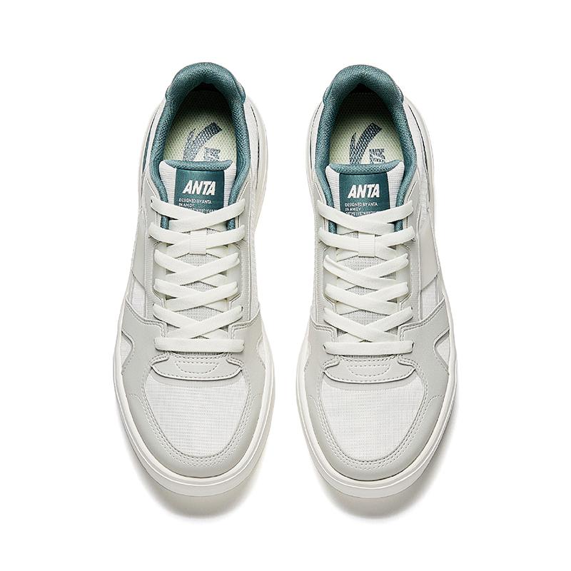 Anta Caramel Comfortable Versatile Wear-Resistant Low-Top Skate Shoes Men Sneaker White Green 112528014-4