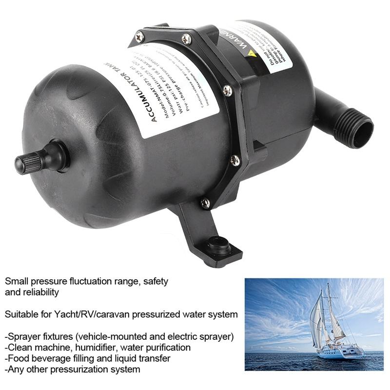 Accumulator Pressure    Control 0.75 L 125PSI Waterproof for Marine RV Boat Pressurized Water