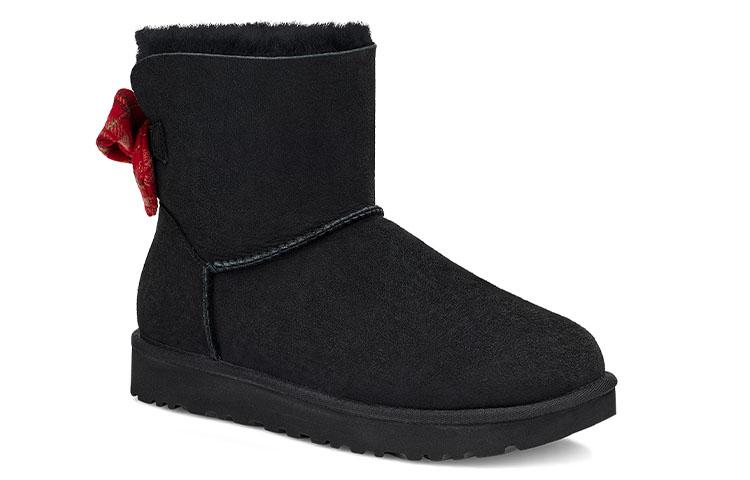 Women's Boots UGG Bailey Bow Plaid Ribbon Cow Split Leather Thermal Abrasion Resistant Thermal Abrasion