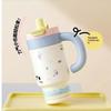 850ml Stainless Steel Insulated Tumbler Cute Cartoon Print with Handle Portable for Girls Outdoor Use Gift