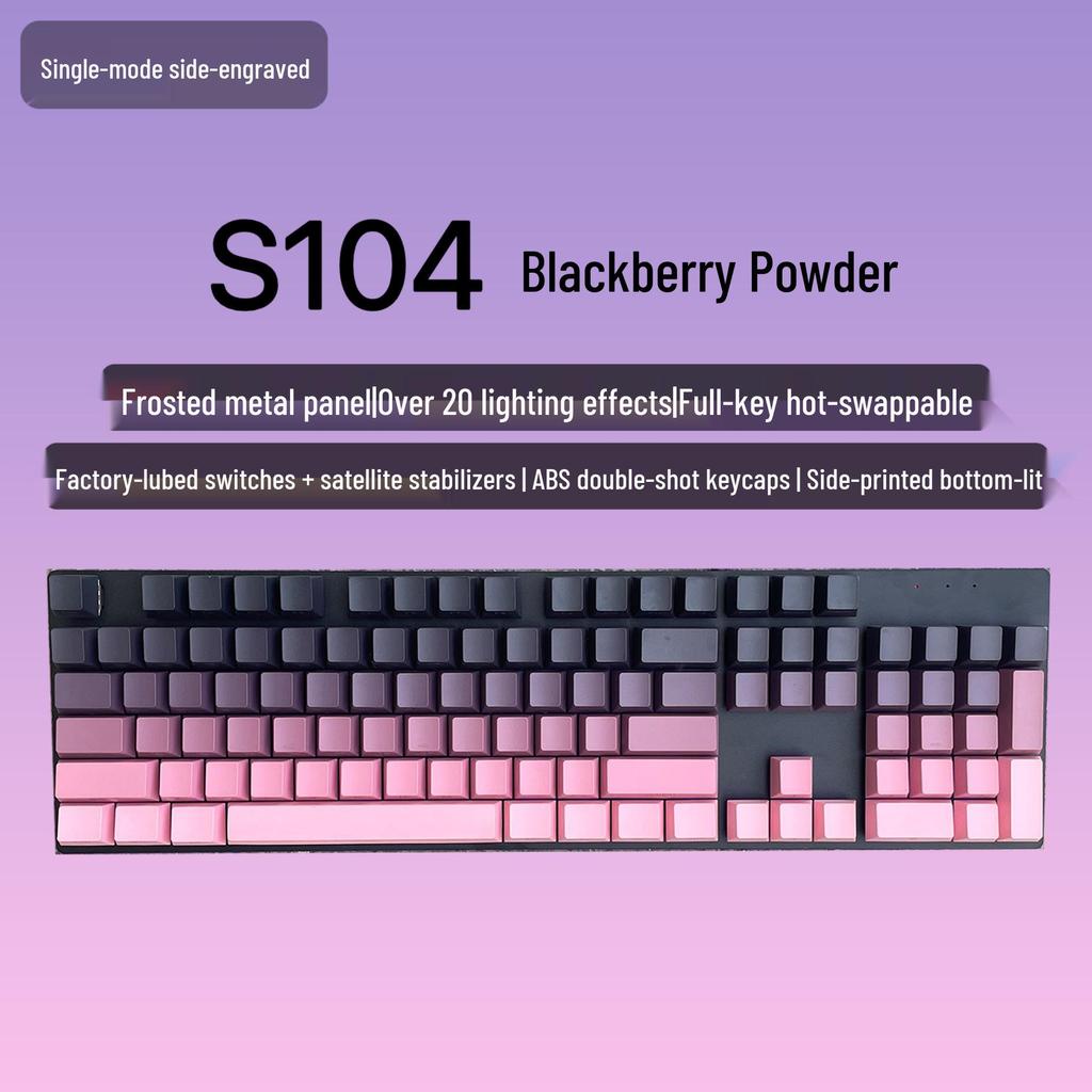 S104 Hot-Swappable Wired Mechanical Keyboard - Blue/Brown Switch, Perfect for Men & Women Gamers
