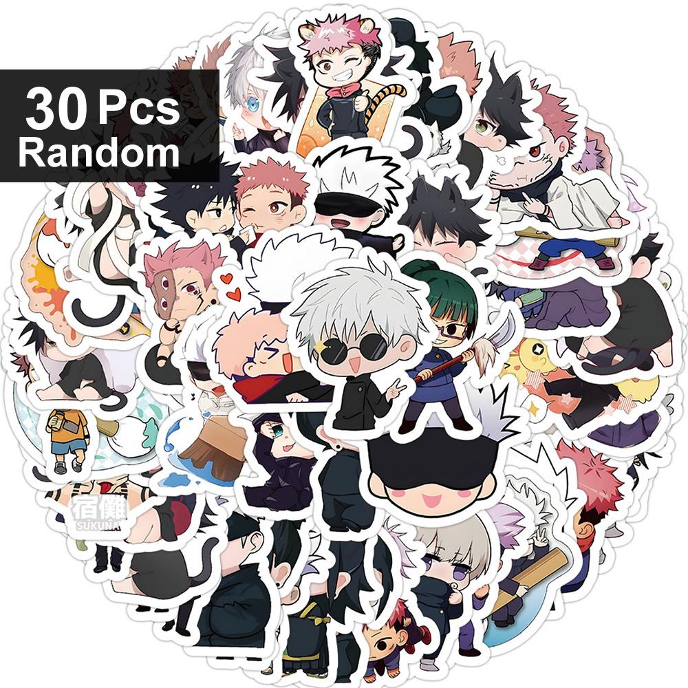 30/60/180pcs Jujutsu Kaisen Anime Stickers Cute Satoru Gojo Itadori Yuji Stationery Cartoon Sticker Phone Laptop Diary Kawaii