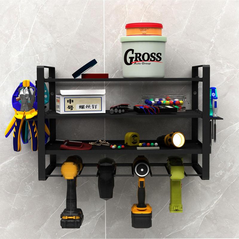 Tool Organizers Electric Drill Garage Storage Shelf Wall Mount Power Tool Rack Workshop Screwdriver Storage Shelf Accessories