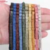 Multi-Color Volcanic Stone Beads for DIY Jewelry: Abacus, Cube, Cylinder, Heart Shapes