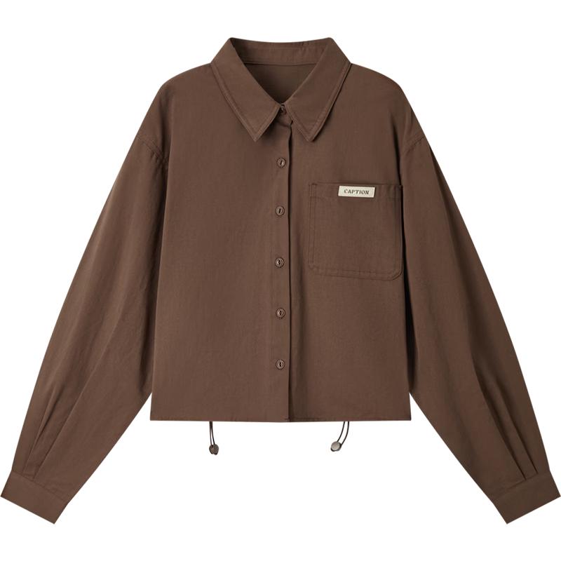 EICHITOO Women s Casual Maillard Pleated Long-Sleeve Shirt M