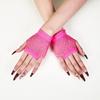 Fishnet Design Rhinestone Gloves Shiny Decor Short Gloves New Fingerless Gloves  Dance Performance