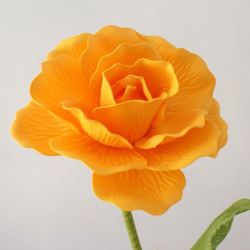 

На открытом воздухе гигантский искусственный цветок 40 см поддельный цветок новая имитация головы розы оранжевый