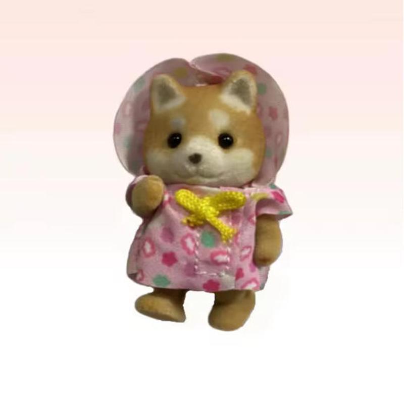 Kid Dolls Animal Dolls Small Commodities OrnamentsCat Family Animal Figure Poodle Flocked Shaggy Forest DIY Gift