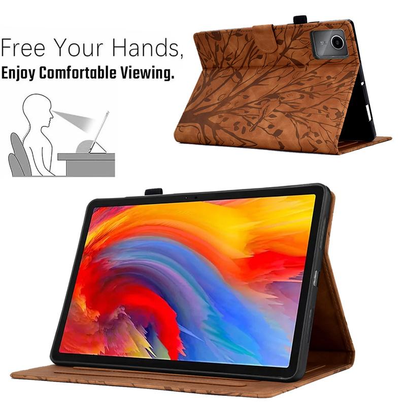 Funda for Xiaoxin Pad 11 2025 Case Tb335fc Embossed Tree Wallet Stand Tablet Coque for Lenovo Idea Tab 11 Inch Case Tb336fu