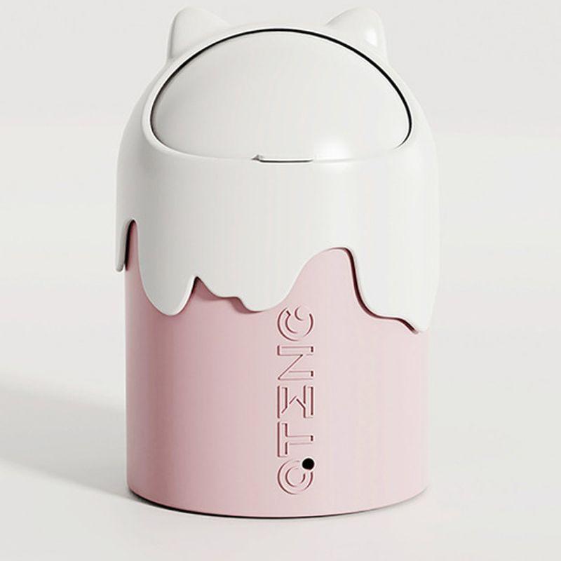 briskstyle pink cat transparent window mini trash can