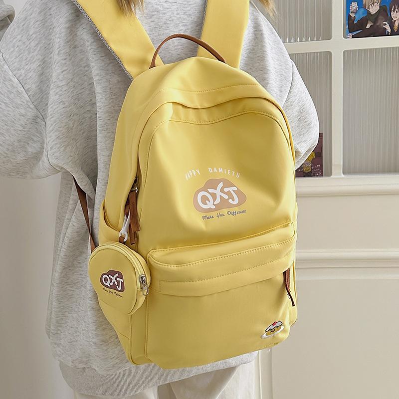 Schoolbag Women's Campus Backpack New Student Simple Junior High School Lightweight Backpack Large Capacity Student Schoolbag