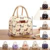 Canvas Lunch Bag Handheld Tote For Office Workers And Students With Zipper Closure